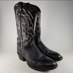 Tony Lama western cowboy ostrich leather boots 11